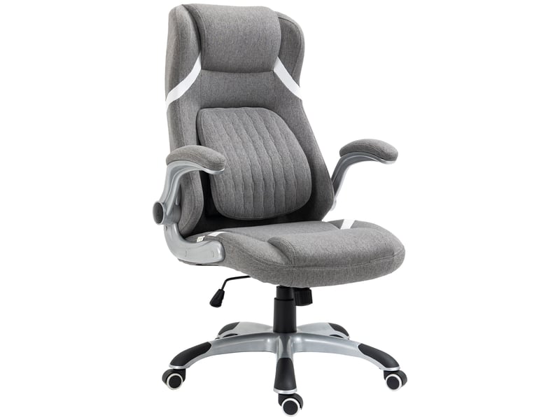  Fauteuil de bureau inclinable en tissu respirant et acier, hauteur réglable, 68 x 76 x 109-117 cm  - Conforama B