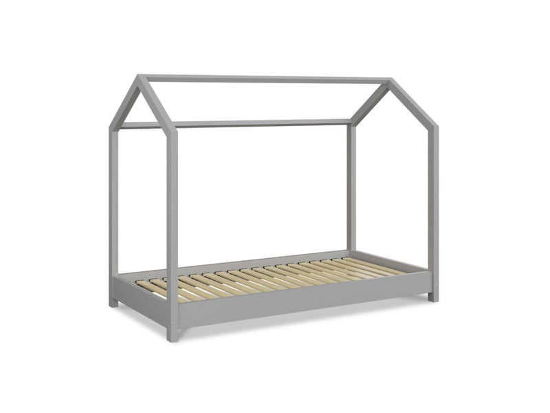  Lit cabane - bois - bella - gris - 90x200 cm 3LT55.GR.0920 - Conforama A