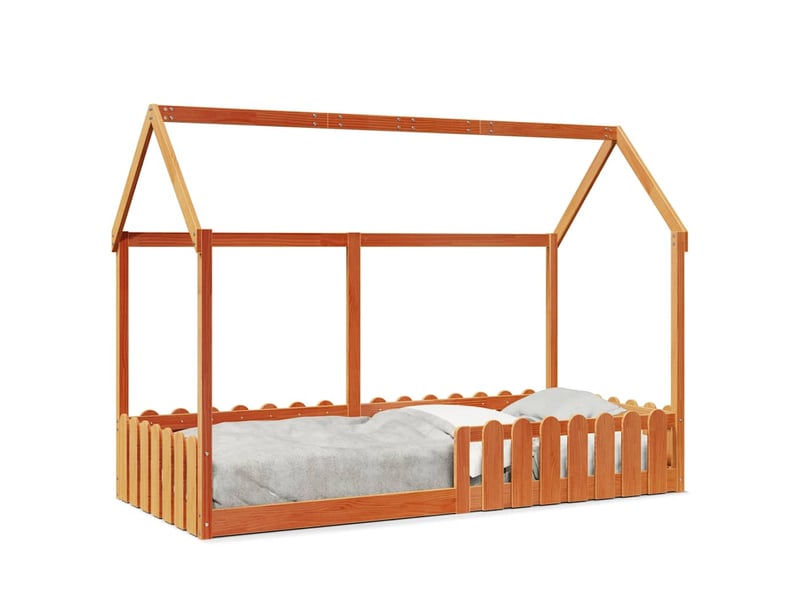  Cadre de lit d'enfants - lit jeune forme de maison sans matelas 90x190 cm  - Conforama A