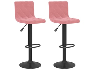 Lot de 2 tabouret de bar, chaise de bar rose velours shl97047