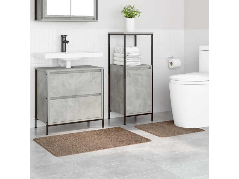  Ensemble de tapis de bain antidérapants 2 pc marron 50 x 50 cm cf64744  - Conforama C