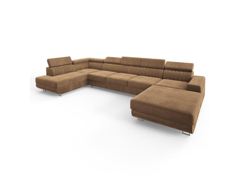  Canapé d'angle gaian, velours beige  - Conforama A