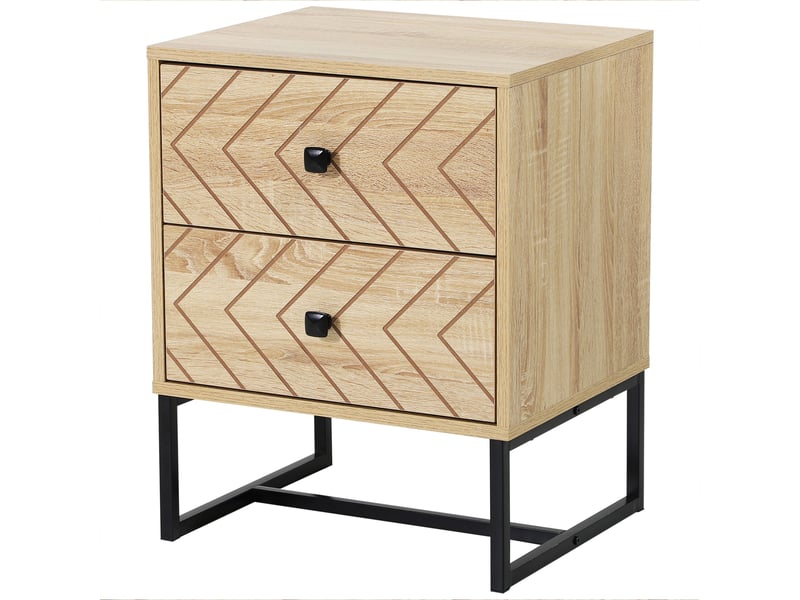  Table de chevet à 2 tiroirs, commode en bois pour chambre à coucher, rangement penderie 48 x 39,5 x 60 cm  - Conforama B