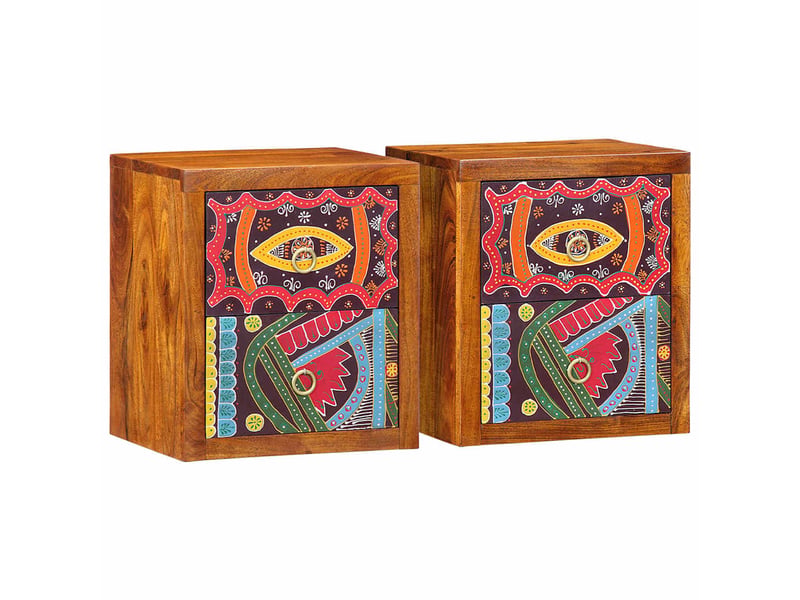  Table de chevet avec tiroir 2 pièces marron 35 x 30 x 40 cm  - Conforama B