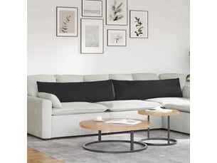Lot de 2 coussins de canapé, coussins décoratifs tissu noir 145 x 40 cm cf58909