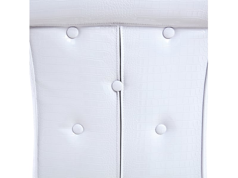  Chaise de salle à manger en cuir pvc effet crocodile avec assise rembourrée et détails cristal, blanc  - Conforama E