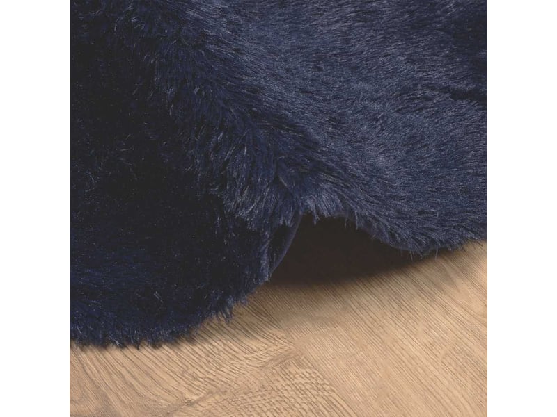  Tapis de salon - tapis shaggy à poils longs navarra bleu marine 120x120 cm  - Conforama E