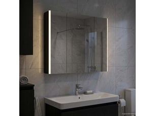 Armoire miroir salle de bain, meuble de rangement chêne noir 83.5x15.5x70 cm