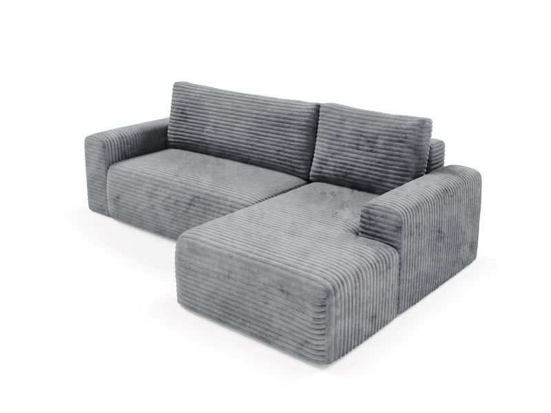 Canapé d'angle convertible en velours côtelé sontii gris - Conforama D