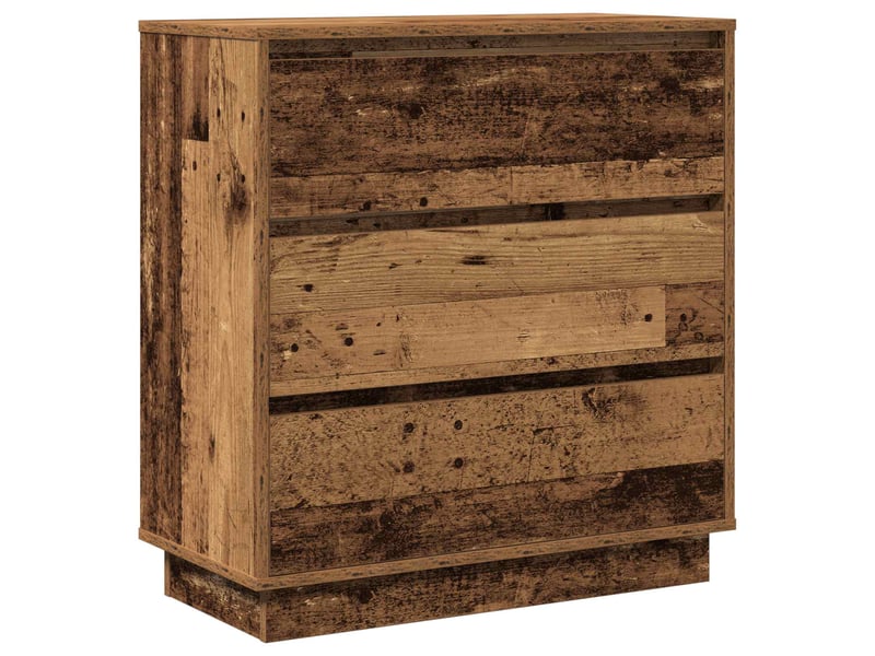  Vidaxl table de chevet 3 tiroirs led usb bois meuble rangement 71x34,5x75cm chambre à coucher  - Conforama A