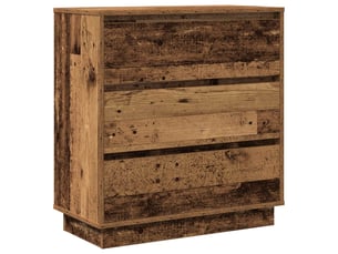 Vidaxl table de chevet 3 tiroirs led usb bois meuble rangement 71x34,5x75cm chambre à coucher
