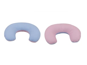 Coussin appui-tête bleu à carreaux – rose à carreaux