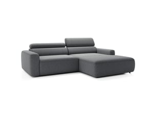 Selsey fando - canapé d'angle - 252 cm - tissu tressé gris - côté droit