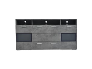 Buffet 2 porte(s) 3 tiroir(s) - 140 cm coloris gris