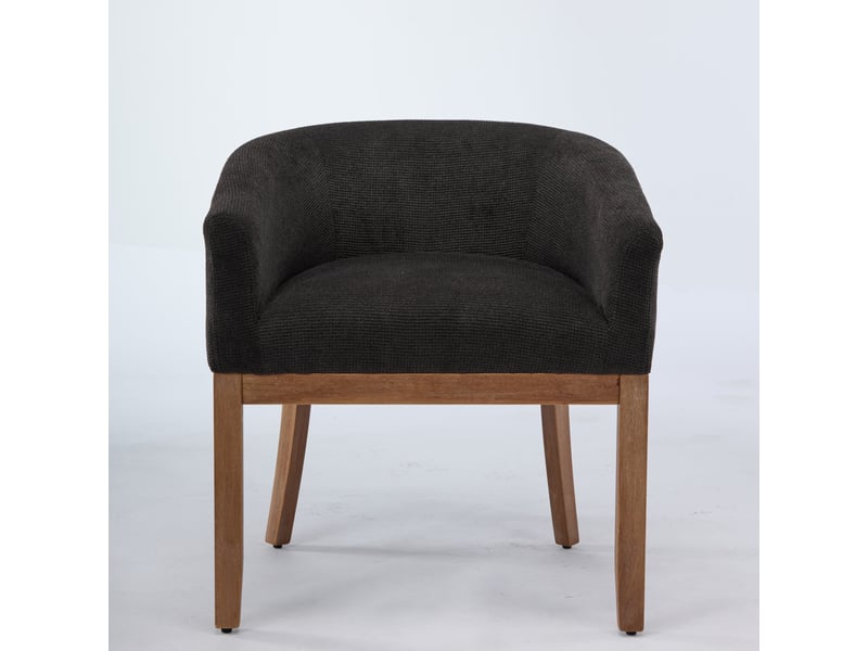  Chaise de salle à manger avec accoudoirs rembourrée noire W3223P455749 - Conforama A