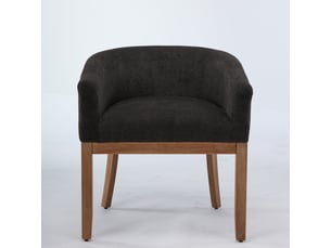 Chaise de salle à manger avec accoudoirs rembourrée noire