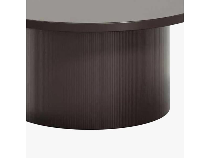  Table basse ronde plateau en marbre d'ingénierie marron  - Conforama E