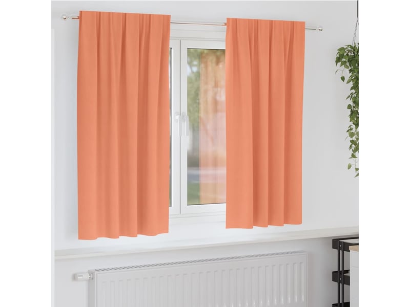  Lot de 2 rideaux occultants, rideaux black-out avec anneaux terre cuite 175 x 140 cm cf44785  - Conforama B