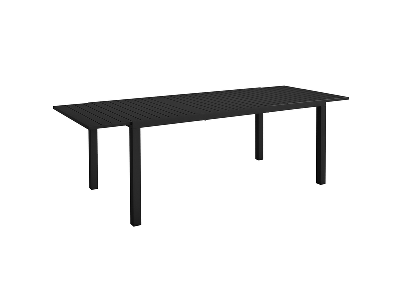 Table de jardin rectangulaire extensible aluminium noir 240x94x73cm - Conforama B