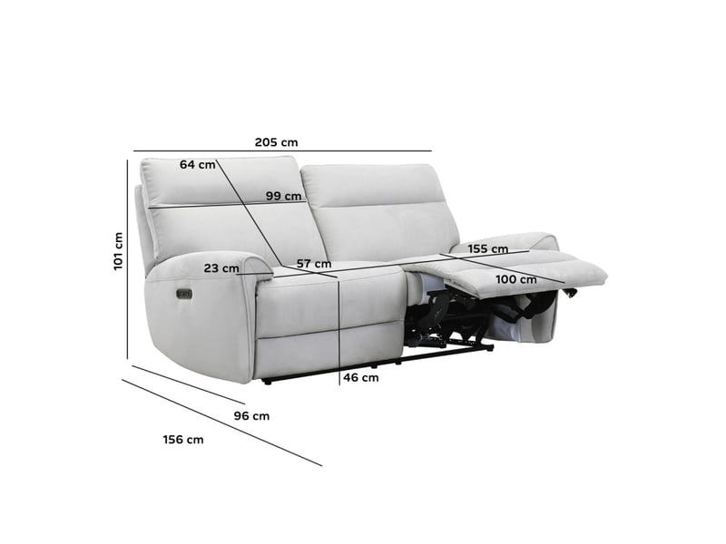  Canapé relax motorisé 3 pl en tissu microfibre gris clair – connor  - Conforama D