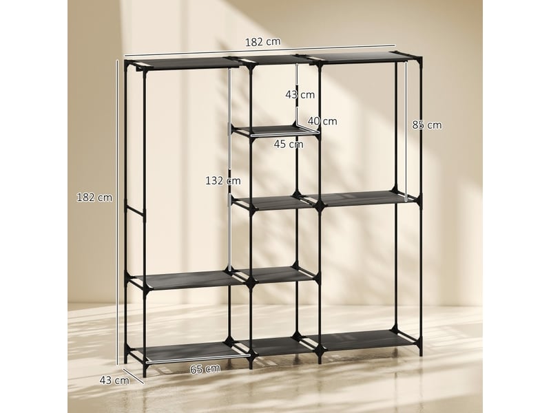 Armoire de rangement 182x43x182 cm portable sans outils noir  - Conforama E
