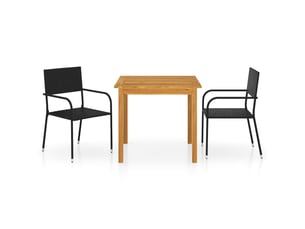 Ensemble de salle à manger de jardin meuble extérieur 3 pièces noir 02_0013649