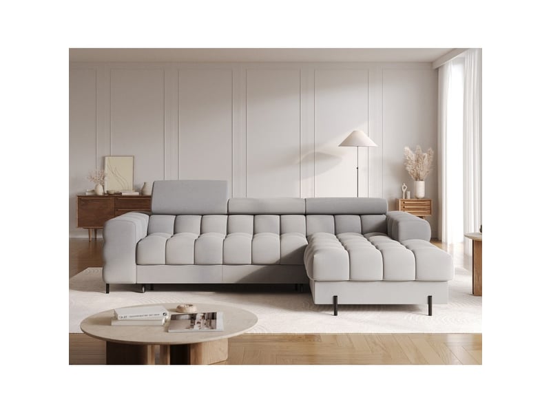  Canapé d'angle droit convertible gris confort premium 285x99x181cm filtro  - Conforama E