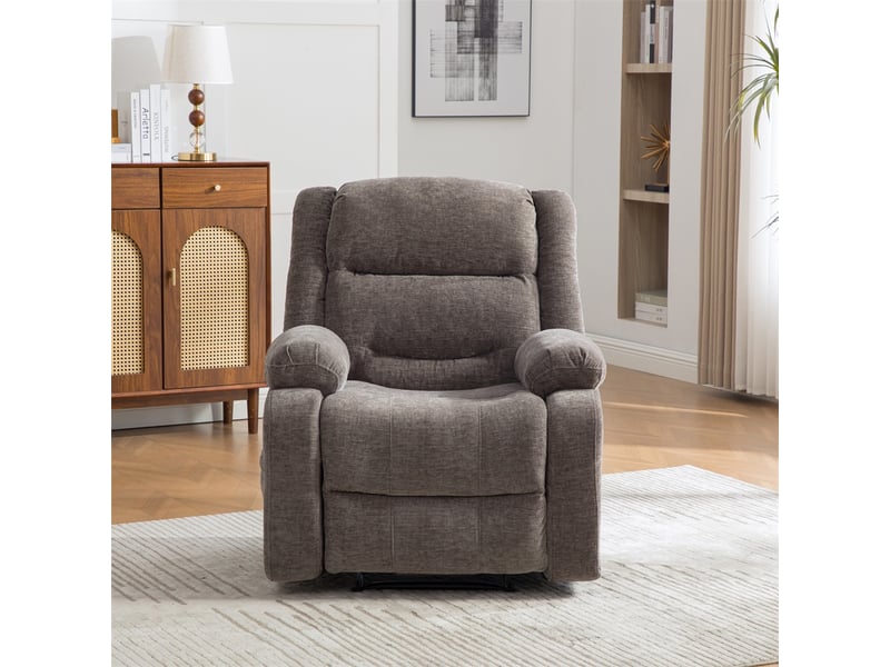  Fauteuil relax électrique - aide au levage, massage vibrant &amp; chaleur - dossier inclinable, porte-gobelets - chenille gris  - Conforama C
