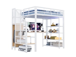 Lit mezzanine 140x200 cm MEUBLIV   coloris blanc