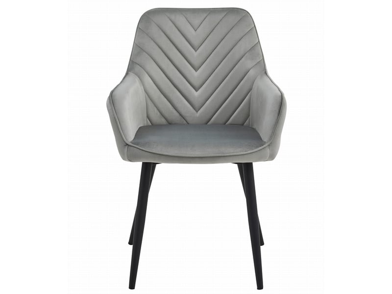 Family chaise nana - velours gris argentépieds noirs x 1  - Conforama B