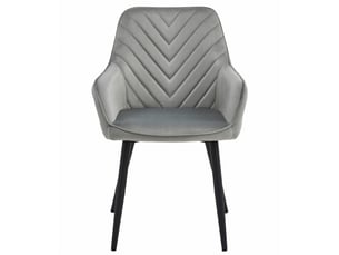 Chaise - leobert - nana - velours gris argentépieds noirs