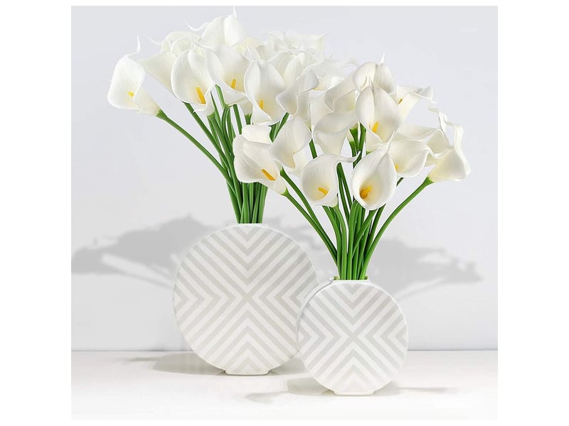  Fleur artificielle calla lily - hauteur 34 cm - tige en fil acier flexible - décoration intérieure bureau mariage événement - lot de 10  - Conforama D