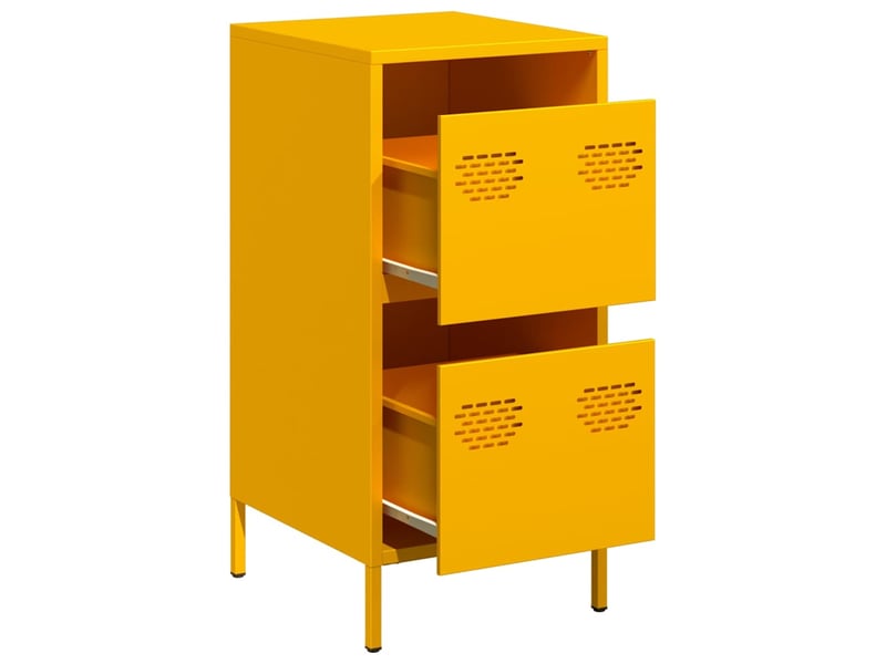  Buffet - bahut - meuble de rangement jaune moutarde 35x39x73,5 cm acier laminé à froid  - Conforama D