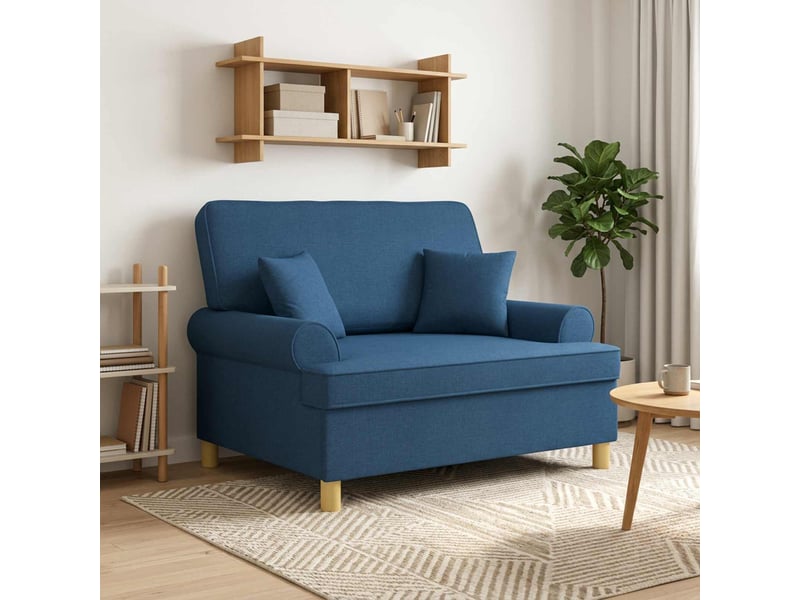  Vidaxl fauteuil xxl avec coussins bleu tissu  - Conforama B