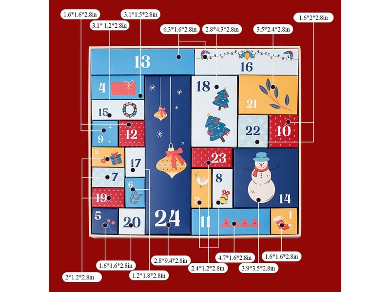  Calendrier de l'avent diy 24 jours – 24 boîtes en carton à remplir, organiseur de rangement pour enfants et adultes  - Conforama C