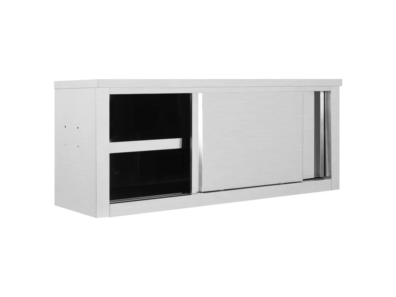  Armoire de cuisine murale avec portes coulissantes 120 x 40 x 50 cm design hygiénique rangement facile à nettoyer en acier inoxydable 02_0046015  - Conforama B
