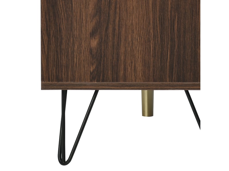 Buffet - 3 portes - bois naturel - poignées dorées - design contemporain - 120x76.5x38cm - Conforama W