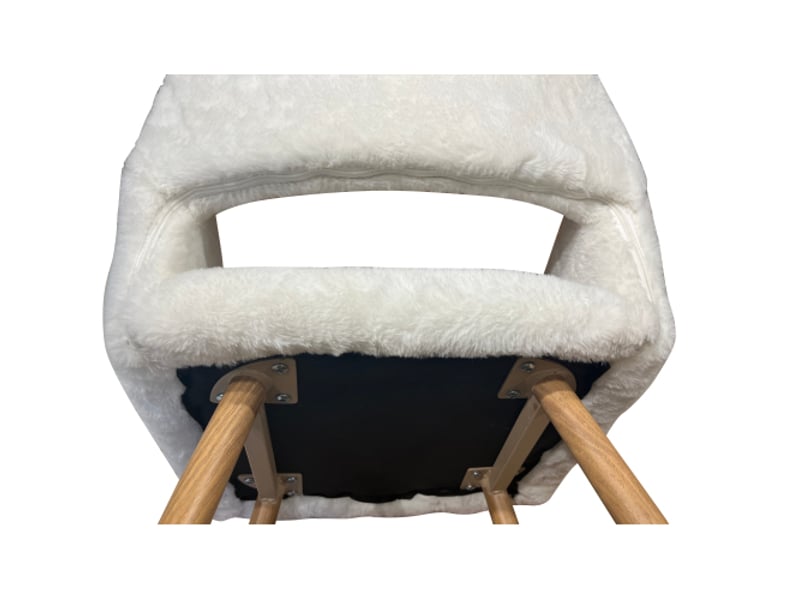  Chaises de salle à manger hengming en fourrure synthétique – style mi-siècle, pieds en acier laqué  - Conforama E