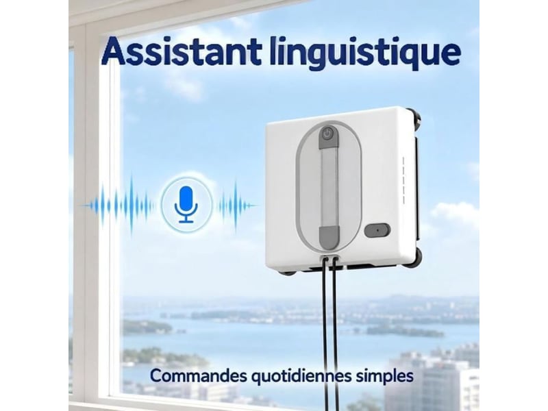  Nettoyeur lave vitre automatique robot 5500 pa, 5 modes de nettoyage, contrôle par application et télécommande, pulvérisateur double face 85  - Conforama C