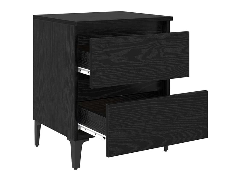  Table de chevet 2 pièces chêne noir 40 x 35 x 50 cm  - Conforama E