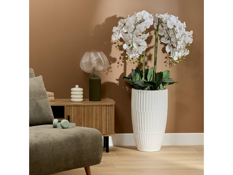 Fleur artificielle hotel h130cm avec pot blanc HOTEL - Conforama B