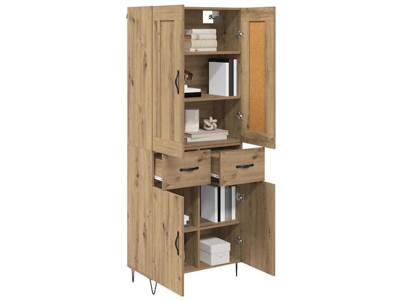  Buffet - haut armoire chêne artisanal 69,5 x 34 x 180 cm  - Conforama C
