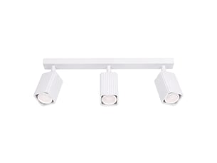 Plafonnier rayo 3l blanc aluminium moderne 16.5x45x6cm