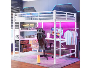 Lit mezzanine 140x200 cm <strong></strong> <strong>Morn Vibe</strong> coloris blanc