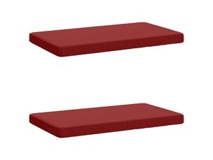 Lot de 2 coussins de banc, coussins d'assise vught 100 % polyester bordeaux cf57920