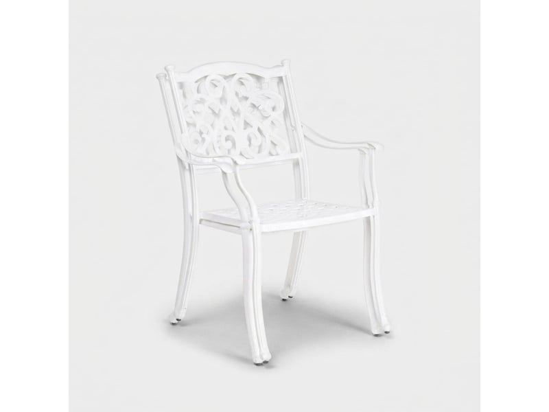  Lot de 4 chaises de jardin bistrot en aluminium avec accoudoirs ivrea bizzotto - blanc  - Conforama E