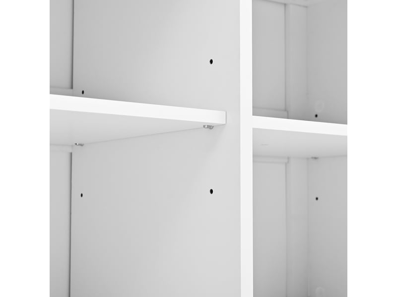  Buffet 3 tiroirs et 4 portes avec étagères réglables pour salon en mdf 160×35×76 cm blanc  - Conforama D