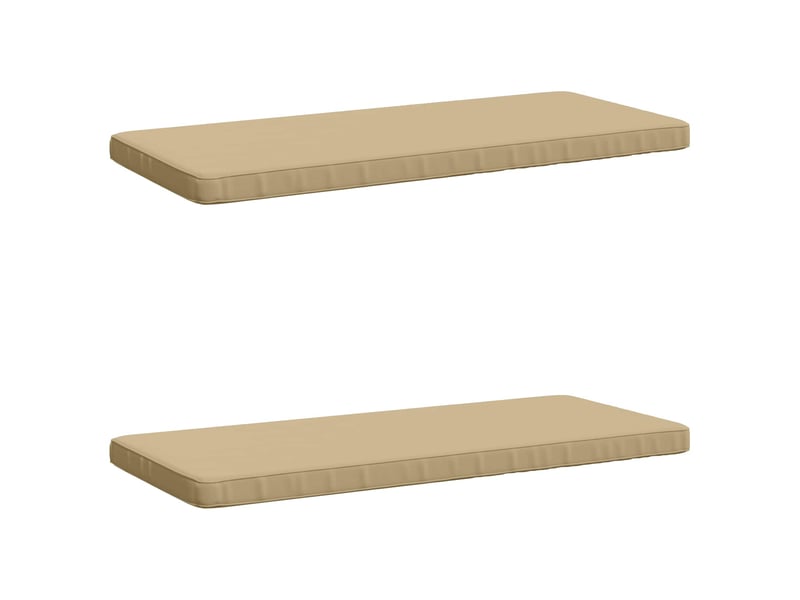  Lot de 2 coussins de banc, coussins d'assise vught 100 % polyester beige cf57790  - Conforama B