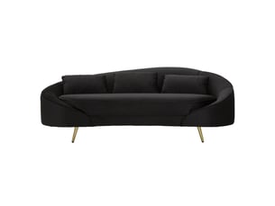 Canapé droit fixe <strong></strong> <strong></strong> 1 place Tissu noir