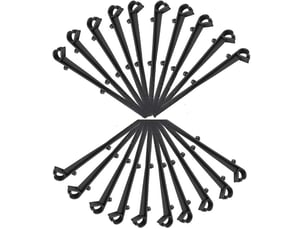 Lot de 20 crochets de fixation noirs pour couvercle de protection de caniveau de drainage en polypropylène (pp